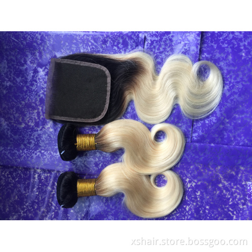 Honey Brown Blonde 1b 613 Straight 4*4 Lace Closure Ombre Human Hair Closure Body Wave Lace Frontal Natural Part Hair Closure